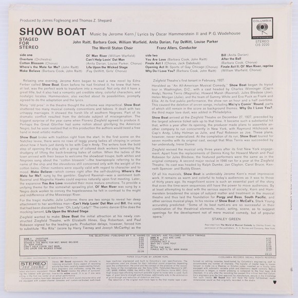 Various – Show Boat - Reissue - 12" Vinyl LP Record CBS Masterworks – OS 2220 - Picture 2 of 12